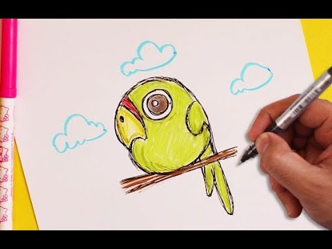 480x360 How To Draw A Cute Parrot ! Speed Drawing - Cute Parrot Drawing