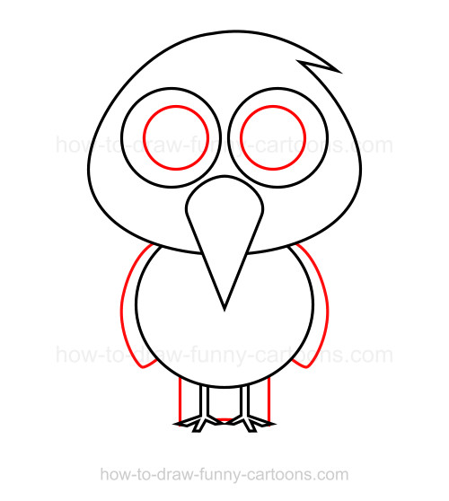 500x558 How To Draw A Parrot - Cute Parrot Drawing