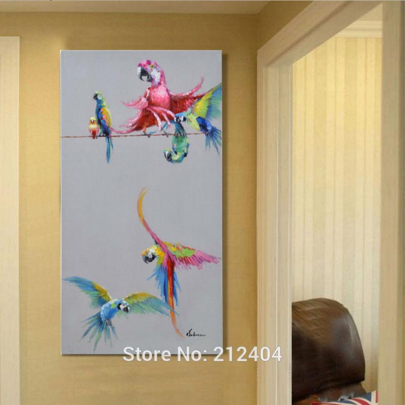 800x800 Cartoon Animal Beautiful Birds Cute Parrot Hand Painted Oil - Cute Parrot Drawing