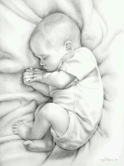 400x536 Cute Pencil Drawing Of Baby - Cute Pencil Drawings