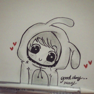 320x320 Cute Anime Pencil Drawing Anime Collection - Cute Pencil Drawings
