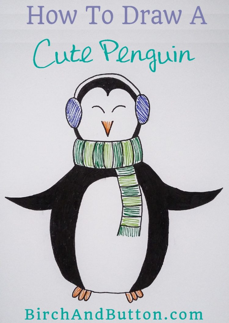 750x1061 How To Draw A Cute Penguin - Cute Penguin Drawing