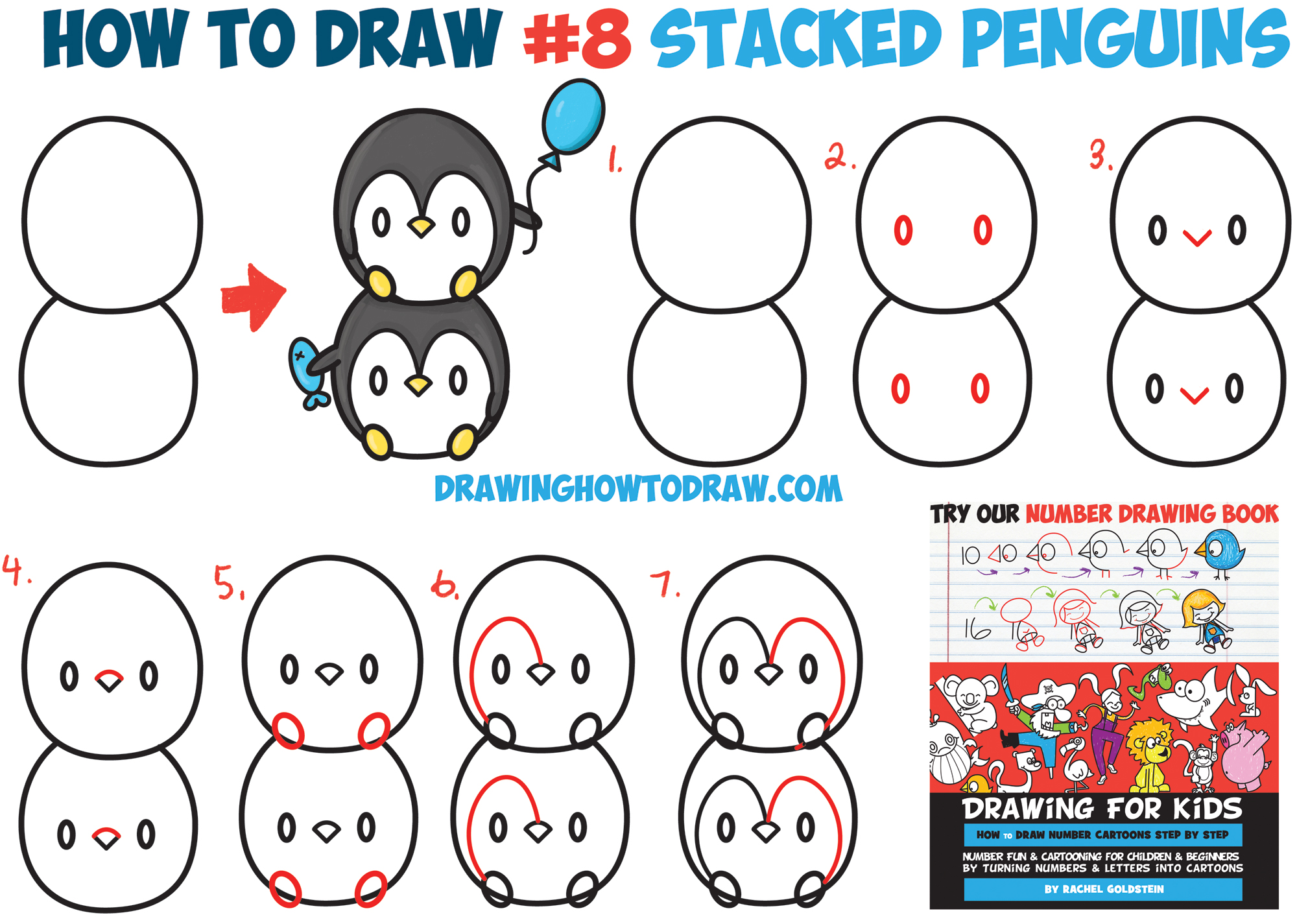 2000x1425 How To Draw Cute Kawaii Penguins Stacked - Cute Penguin Drawing