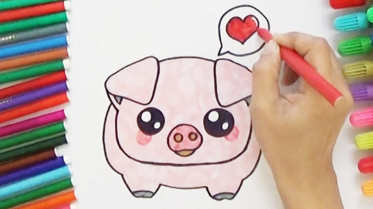 1280x720 How To Draw A Cute Pig - Cute Pig Drawing