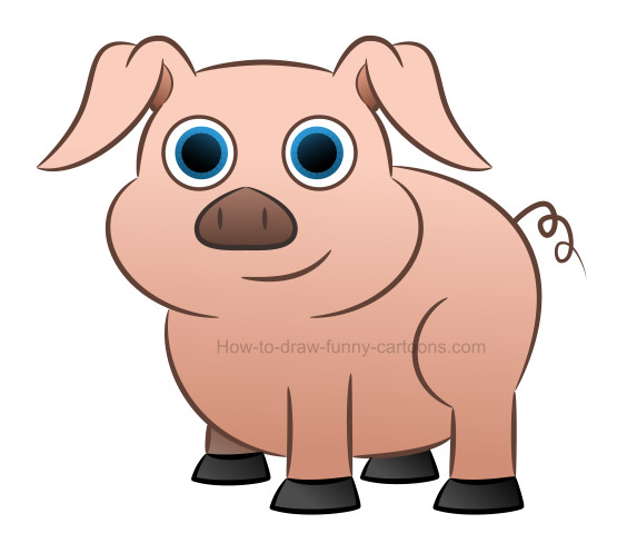 564x497 How To Create A Pig Picture - Cute Pig Drawing