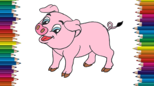 300x169 How To Draw A Cute Pig Step - Cute Pig Drawing