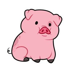 236x236 Cartoon Pigs Pics Group With Items - Cute Pig Drawing