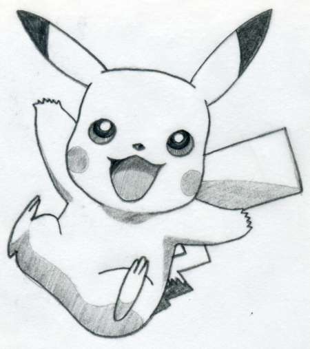 450x507 Draw Pikachu Quickly And Easily - Cute Pikachu Drawing