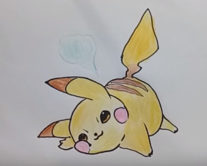 300x240 How To Draw Pikachu Cute And Easy Step - Cute Pikachu Drawing