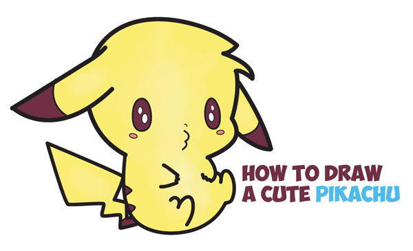 600x365 Learn How To Draw An Adorable Pikachu - Cute Pikachu Drawing