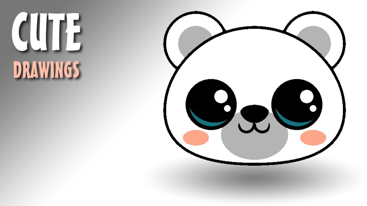 1280x720 How To Draw A Cute Polar Bear Face Kawaii - Cute Polar Bear Drawing