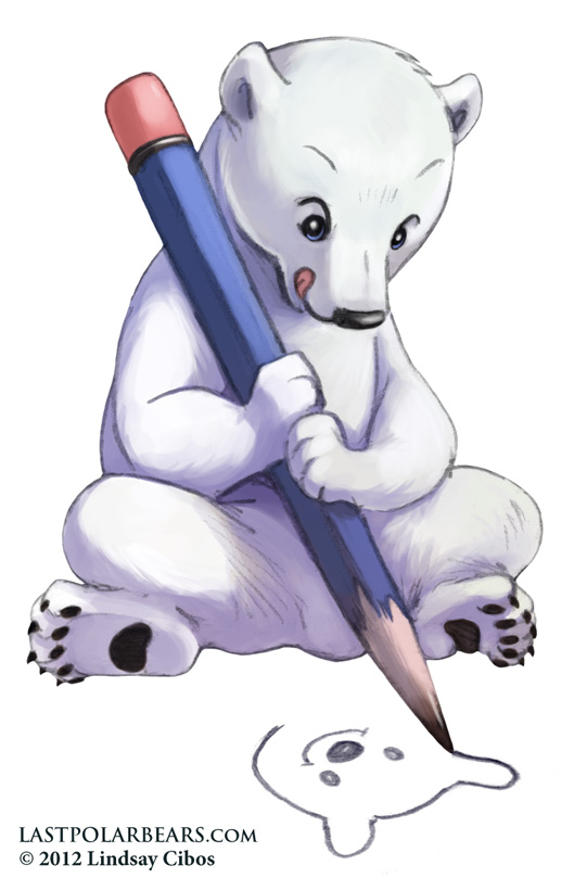 529x809 Polar Bear Drawing - Cute Polar Bear Drawing