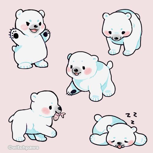 500x500 Breakfast - Cute Polar Bear Drawing