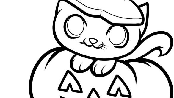 585x329 Dazzling Ideas Cute Pumpkin Coloring Pages Free Printable New - Cute Pumpkin Drawing
