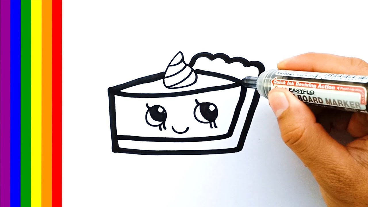 1280x720 how to draw a cute pumpkin pie, draw cute things - Cute Pumpkin Drawing