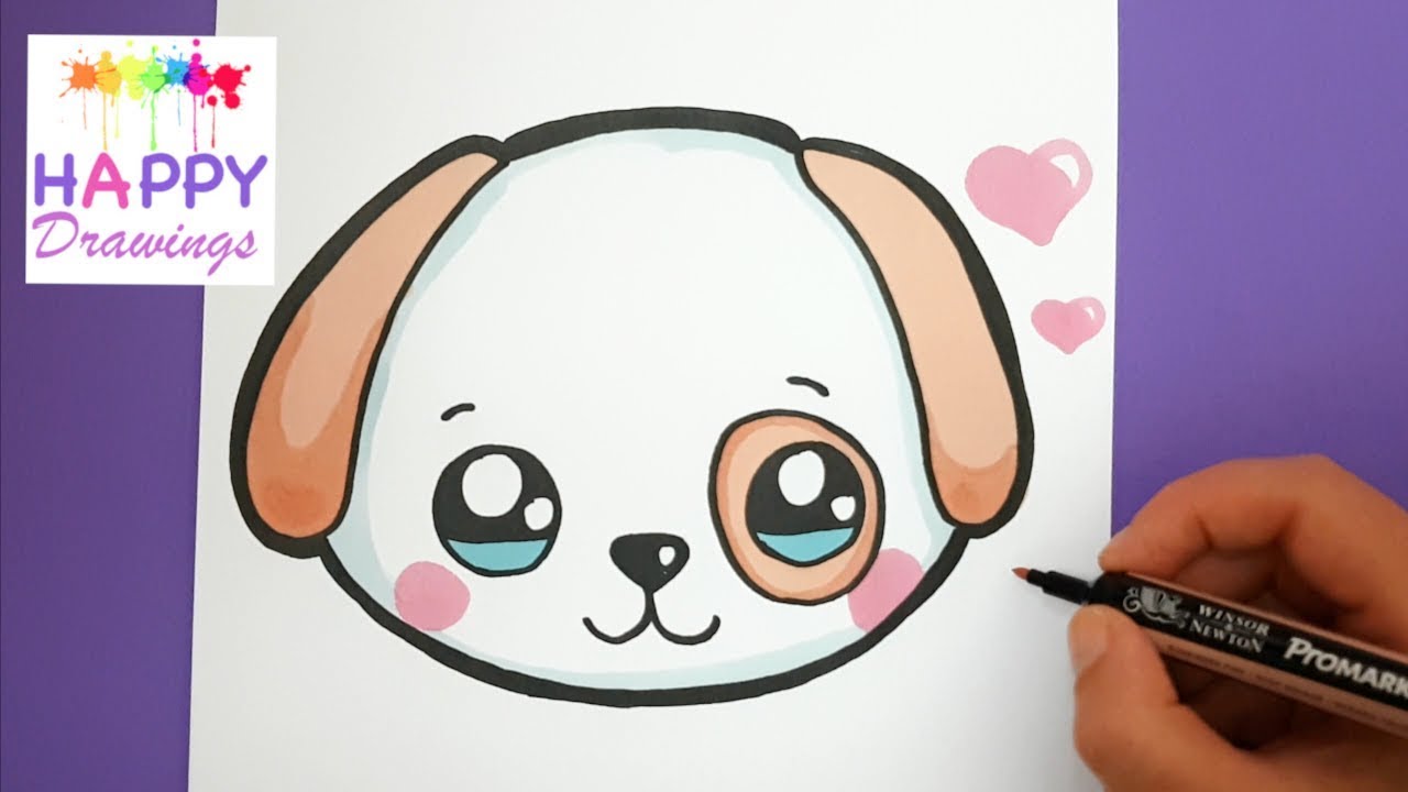 1280x720 How To Draw And Color A Cute Puppy Emoji - Cute Puppy Drawing