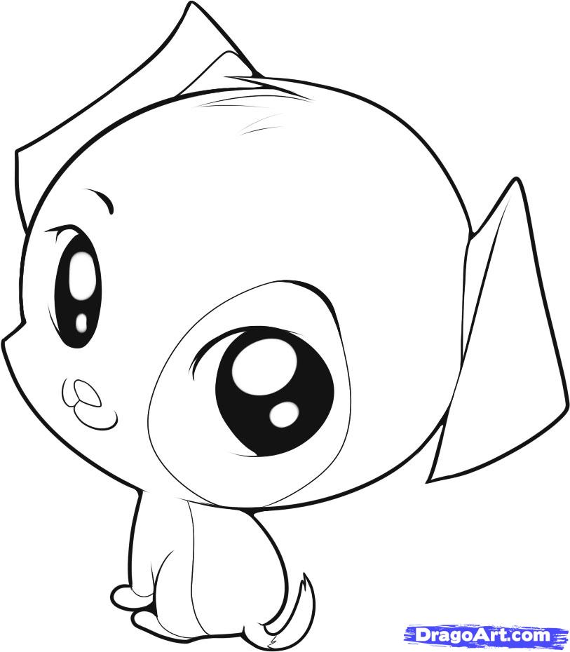 813x930 How To Draw A Chibi Puppy, Step - Cute Puppy Eyes Drawing
