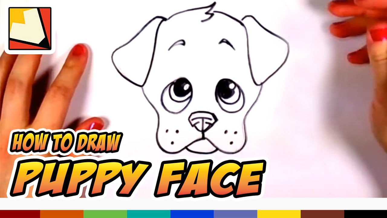 1280x720 How To Draw A Cute Puppy Face Step - Cute Puppy Eyes Drawing