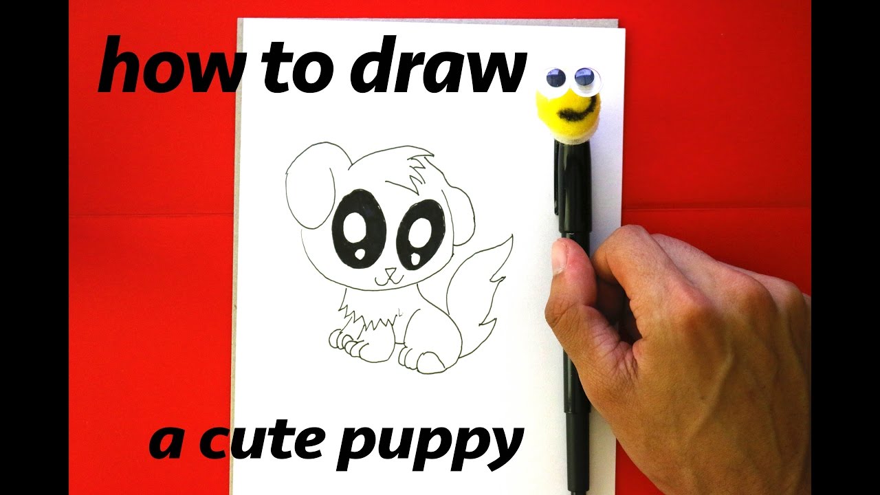 1280x720 How To Draw A Cute Puppy With Cute Big Eyes - Cute Puppy Eyes Drawing