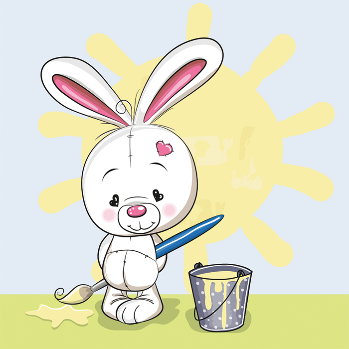 700x700 Cute Rabbit Drawing Sun - Cute Rabbit Drawing