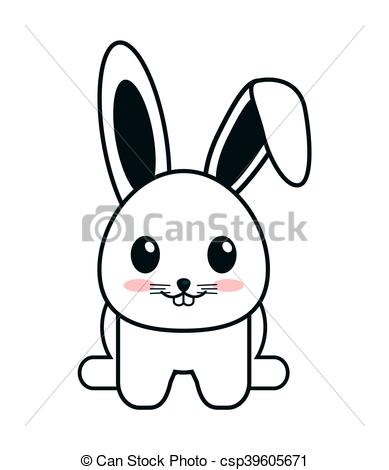 389x470 Flat Design Cute Rabbit Cartoon Vector Illustration - Cute Rabbit Drawing