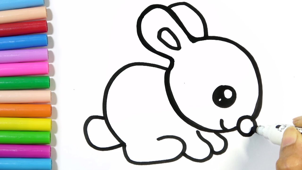 1280x720 How To Draw A Cute Bunny Rabbit Easy Hde - Cute Rabbit Drawing