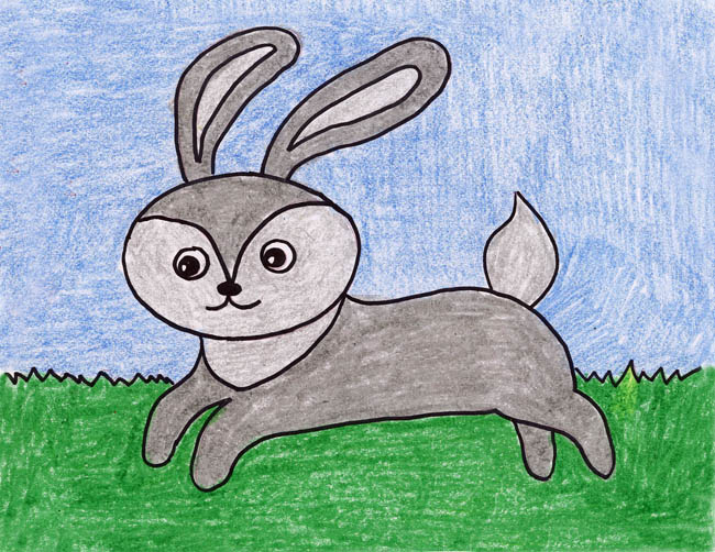 650x502 Running Rabbit Art Projects For Kids - Cute Rabbit Drawing