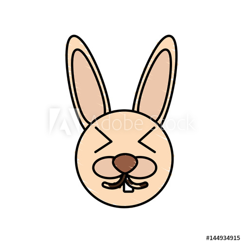 500x500 Cute Rabbit Drawing Animal Vector Illustration - Cute Rabbit Drawing
