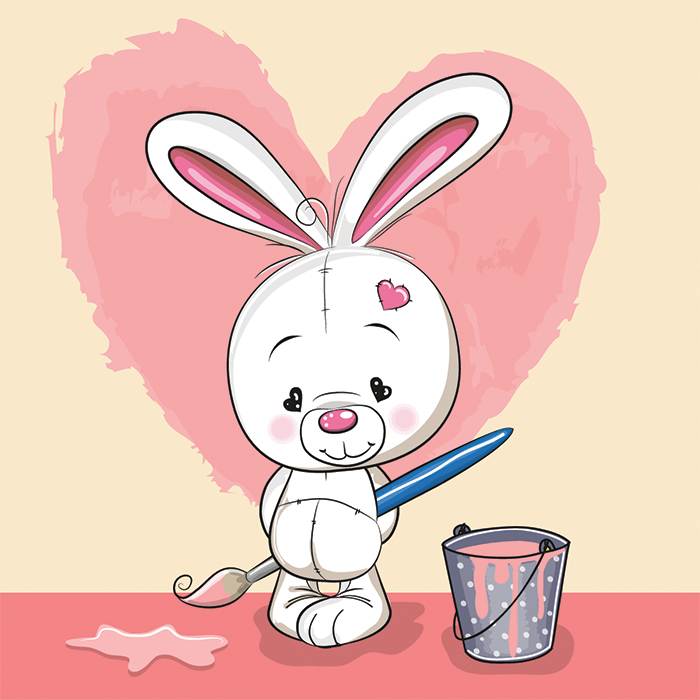 700x700 Cute Rabbit Drawing Heart - Cute Rabbit Drawing
