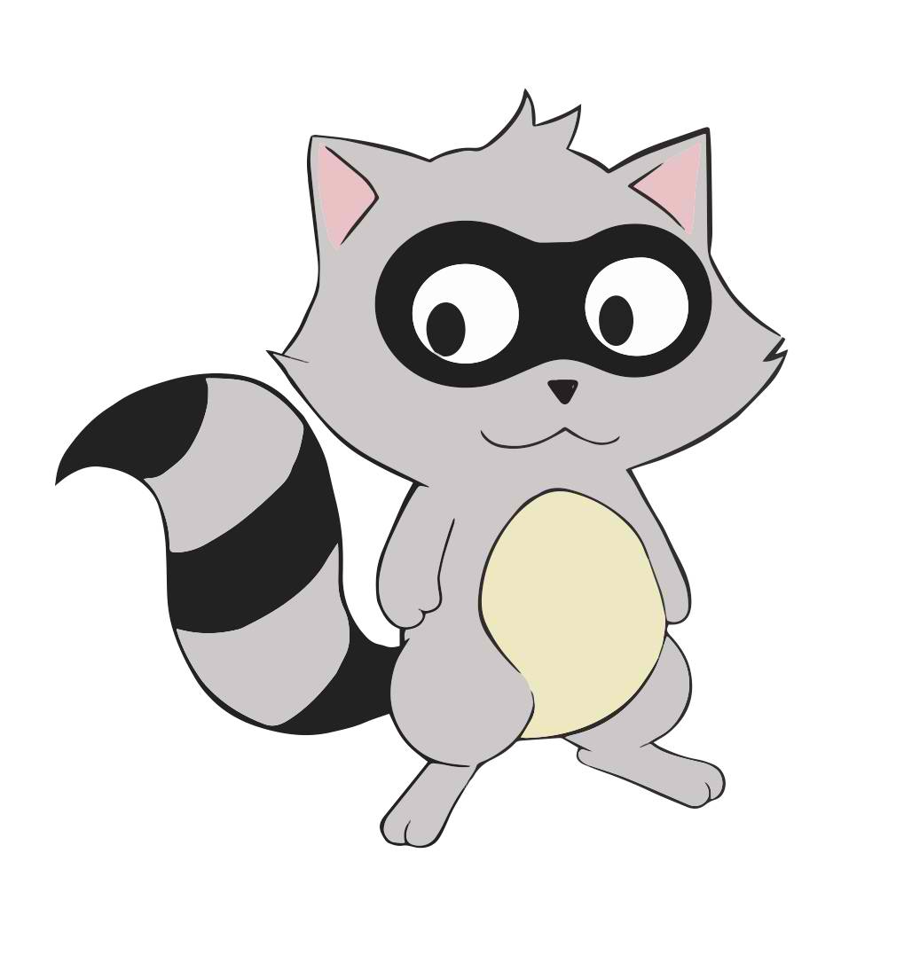 1019x1086 Cute Raccoon Mascot - Cute Raccoon Drawing