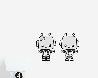 340x270 Cute Robot Drawing Etsy - Cute Robot Drawing