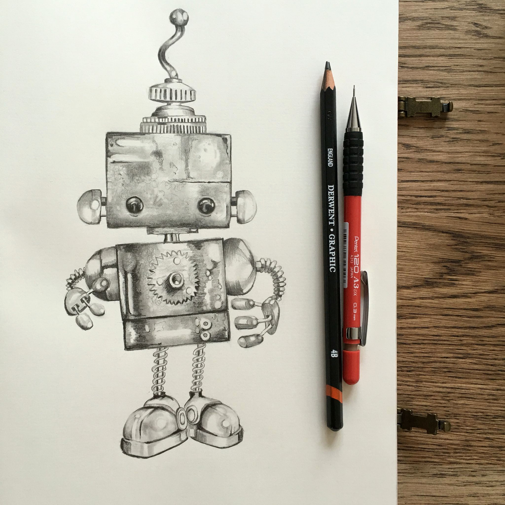 2048x2048 Dessin De Robot Frais Cute Robot Graphite Pencil Drawing Draw - Cute Robot Drawing