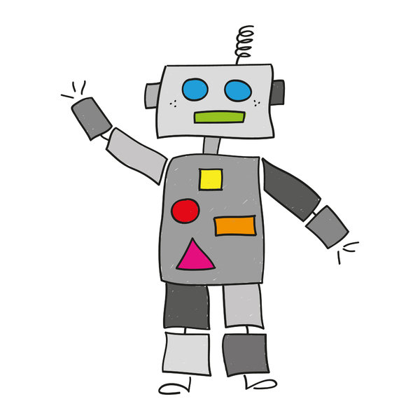 600x600 Free Stock Photos - Cute Robot Drawing
