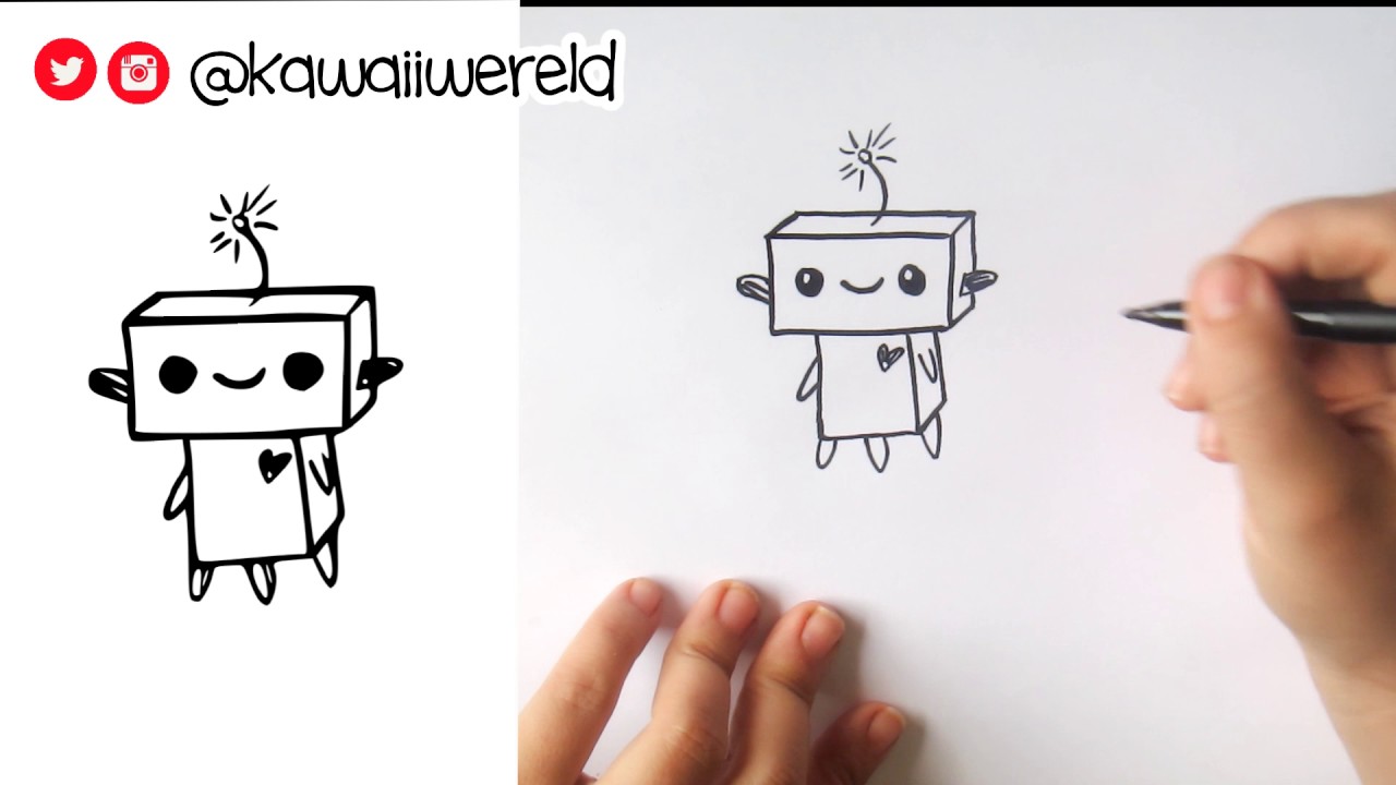 1280x720 How To Draw A Super Easy Robot Cute Easy - Cute Robot Drawing