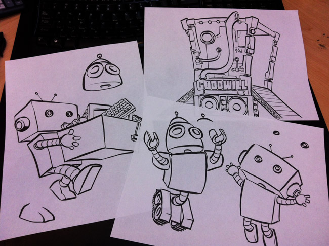 650x485 New Drawings Goodwill Omaha - Cute Robot Drawing