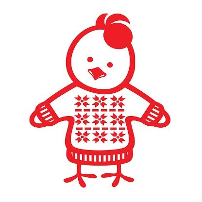 416x416 Cute Rooster Premium Clipart - Cute Rooster Drawing