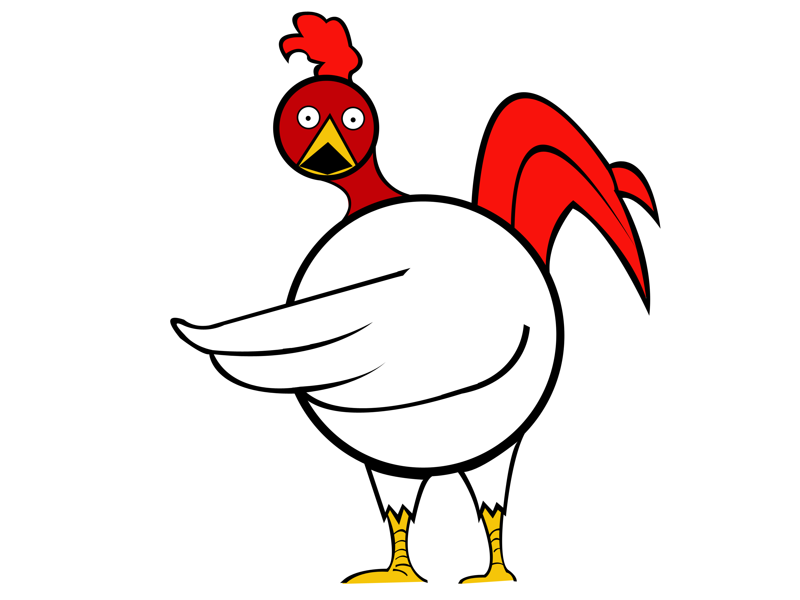 3200x2400 Drawn Rooster Cute - Cute Rooster Drawing