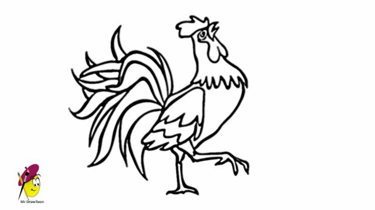 1280x720 Rooster - Cute Rooster Drawing