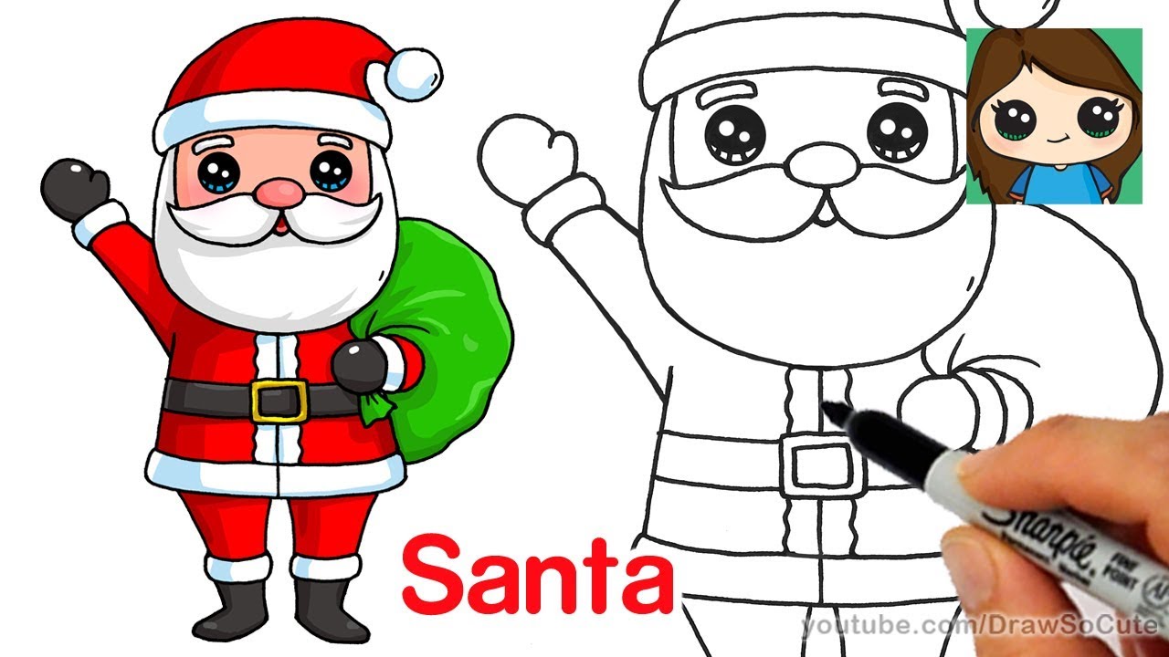 1280x720 How To Draw Santa Claus Easy - Cute Santa Claus Drawing