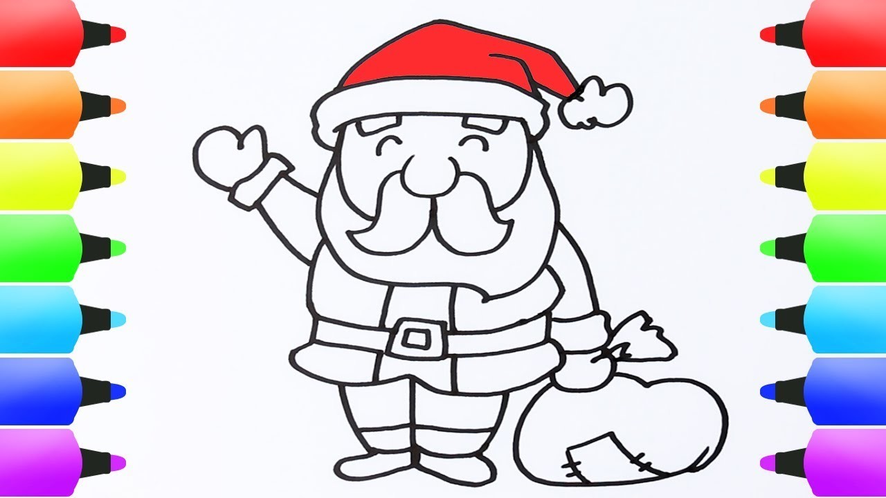 Включи как нарисовать деда. How to draw Santa. Санта рисунок карандашом в цвете. How to draw Santa Claus. Christmas drawing for Kids.