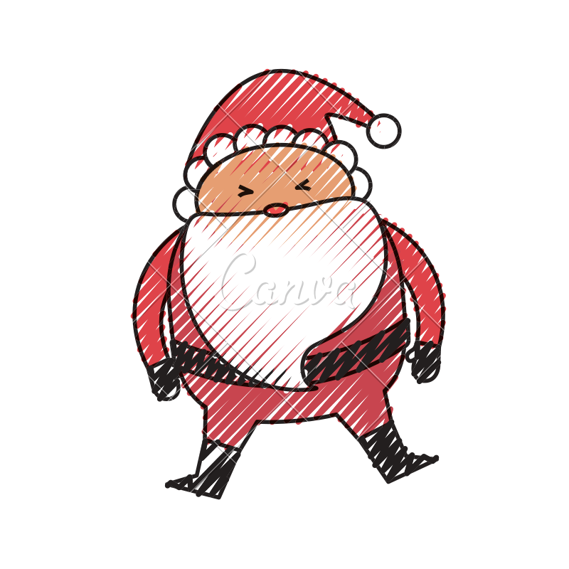 800x800 Cute Santa Claus Cartoon Vector Icon Illustration - Cute Santa Claus Drawing