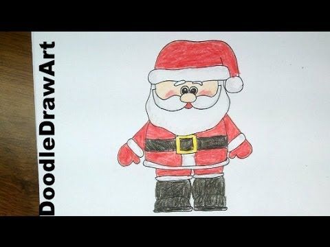 480x360 Drawing How To Draw A Cute Cartoon Santa Claus - Cute Santa Claus Drawing