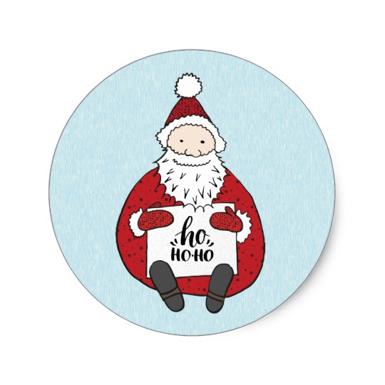 540x540 Cute Santa Drawing Christmas Classic Round Sticker - Cute Santa Drawing