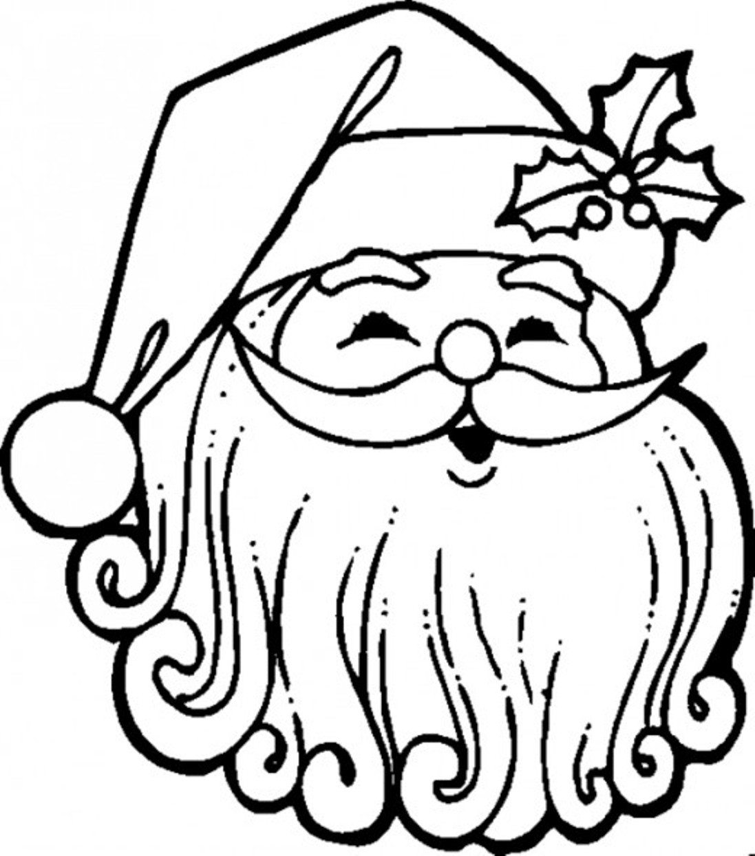1097x1245 Easy Santa Drawing Kids Cute Claus Coloring Pages - Cute Santa Drawing