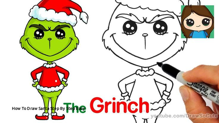 736x414 How To Draw Santa Step - Cute Santa Drawing