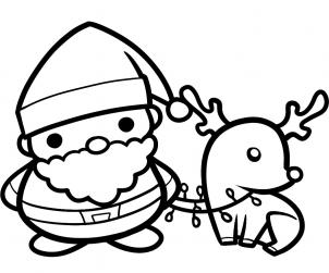 302x251 How To Draw Santa And Rudolph, Santa And Rudolph, Step - Cute Santa Drawing