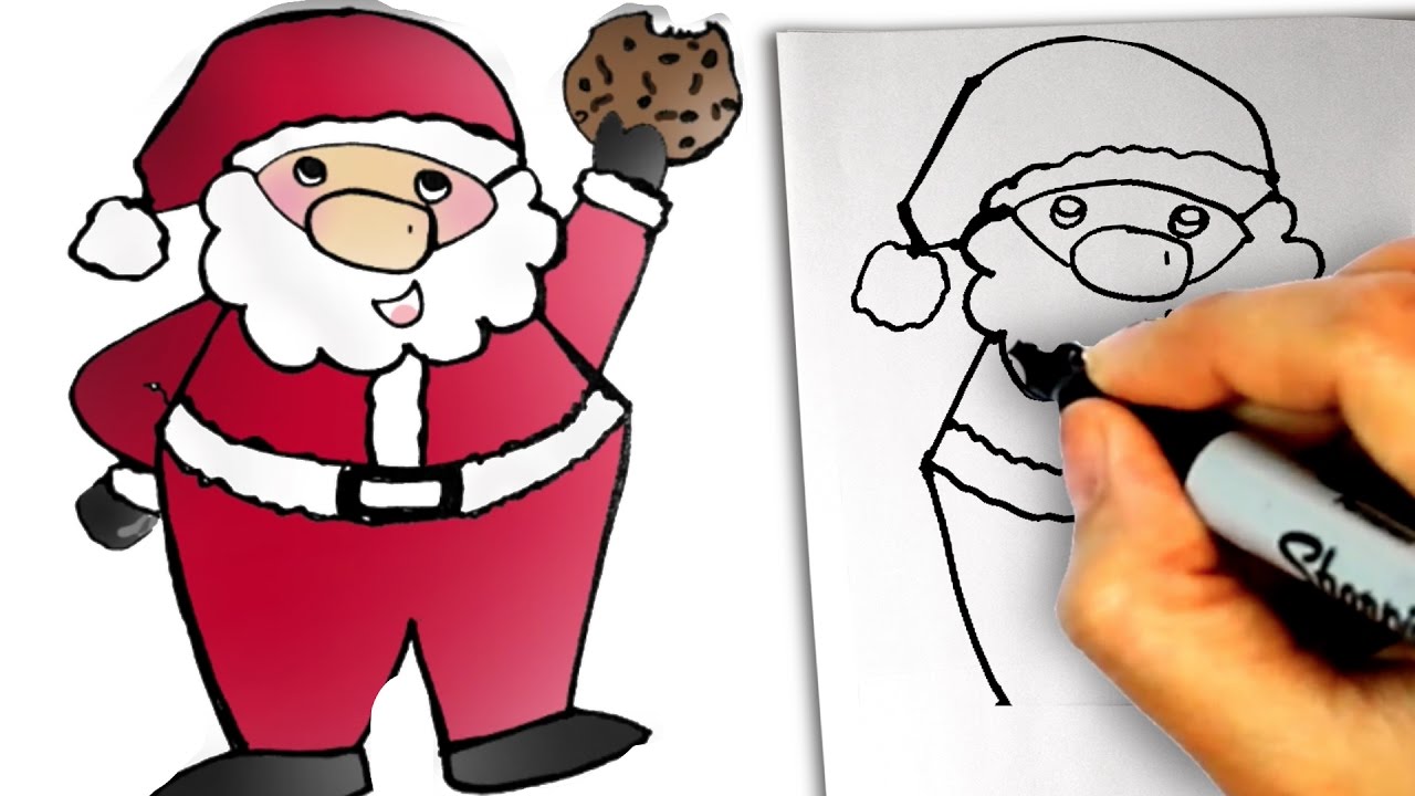 1280x720 How To Draw Santa Easy Step - Cute Santa Drawing