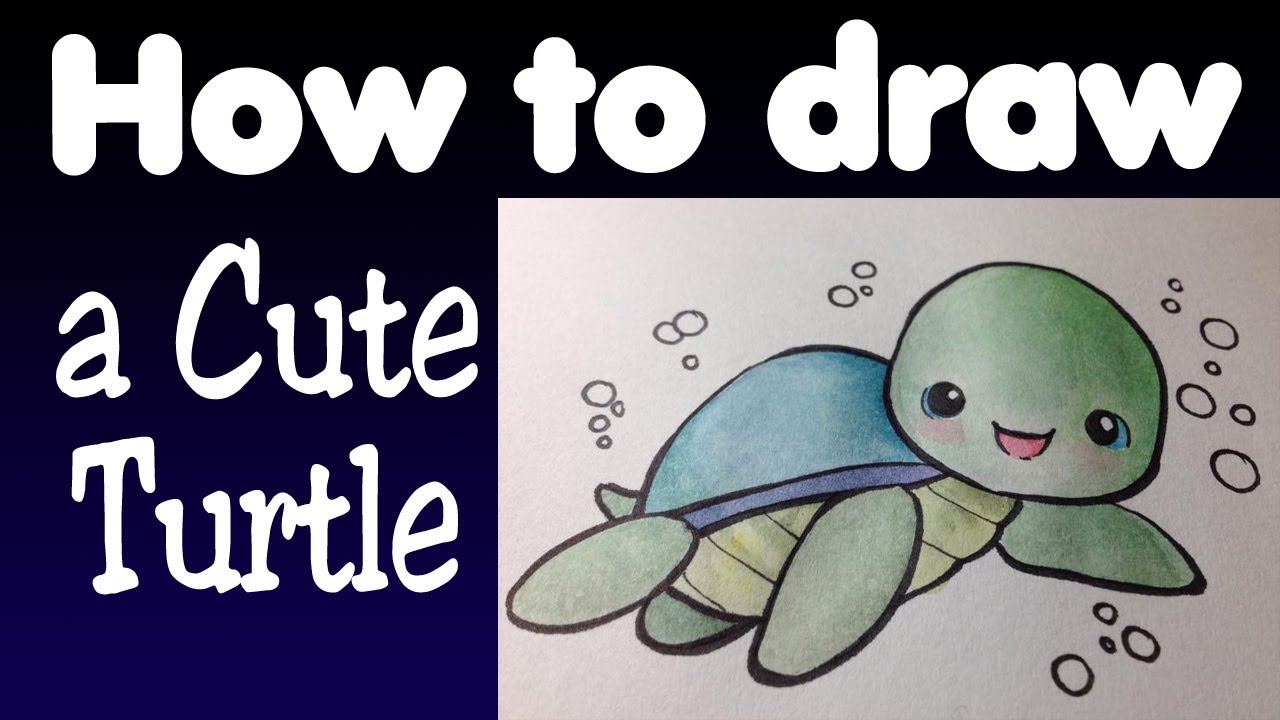 1280x720 How To Draw A Cute Turtle - Cute Sea Turtle Drawing