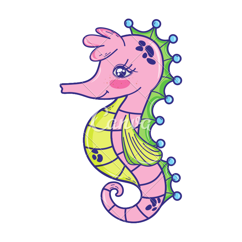 Cute Seahorse Drawing at Explore collection of