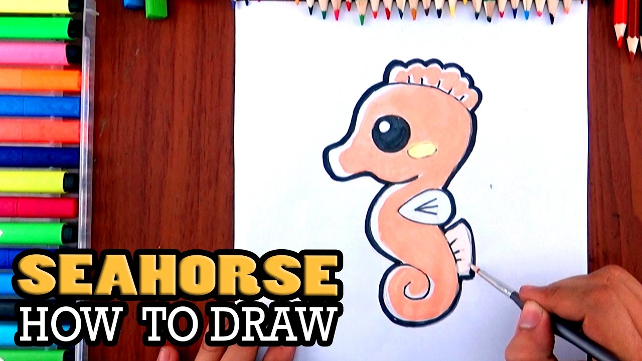 1280x720 Drawn Seahorse Cute Thing Easy - Cute Seahorse Drawing